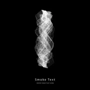 Abstract smoke upper case alphabet letter text art smoky pen brush effect. Ilustración de archivo