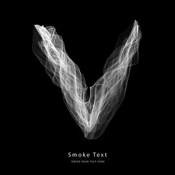 Abstract smoke upper case alphabet letter text art smoky pen brush effect. Ilustración de archivo