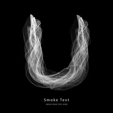 Abstract smoke upper case alphabet letter text art smoky pen brush effect. Stock Illustration