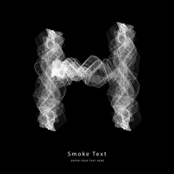 Abstract smoke upper case alphabet letter text art smoky pen brush effect. Ilustración de archivo