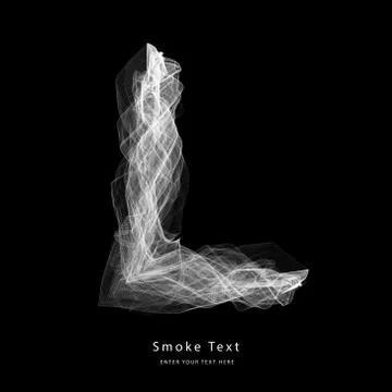 Abstract smoke upper case alphabet letter text art smoky pen brush effect. Ilustración de archivo