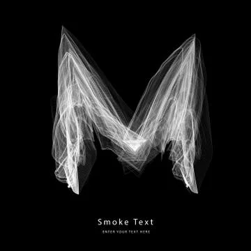 Abstract smoke upper case alphabet letter text art smoky pen brush effect. Ilustración de archivo