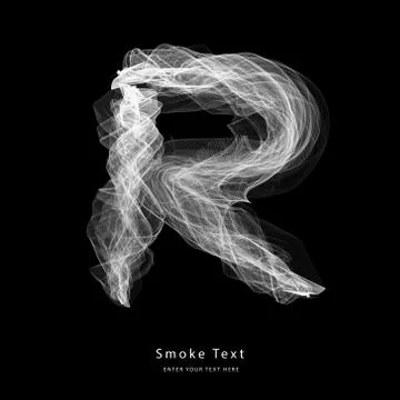Abstract smoke upper case alphabet letter text art smoky pen brush effect. Ilustración de archivo