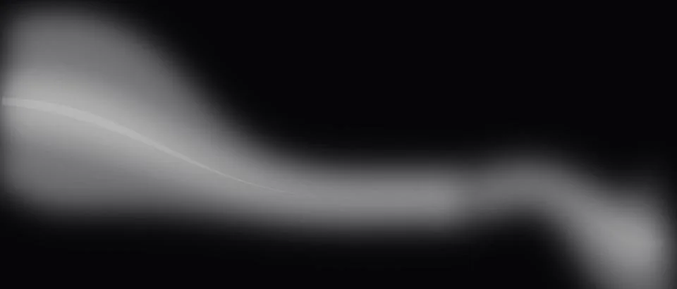 Abstract smoke wave on black background. White smoky trail with soft grainy.. Illustrazione stock