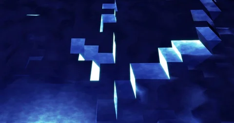 Abstract Smokey Blocks Blue Stock Footage 107516846