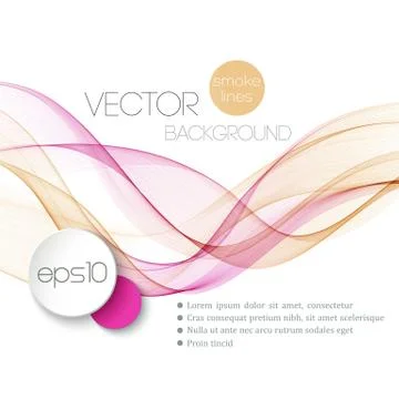 Abstract smoky waves  background. Template brochure desig Stock Illustration
