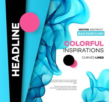 Abstract smoky waves  background. Template brochure desig Stock Illustration