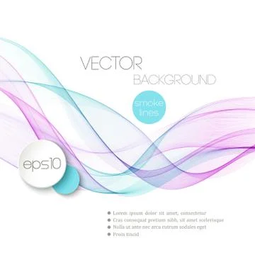 Abstract smoky waves  background. Template brochure desig Stock Illustration