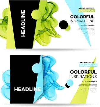 Abstract smoky waves  background. Template brochure desig Stock Illustration
