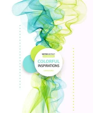 Abstract smoky waves  background. Template brochure desig Stock Illustration