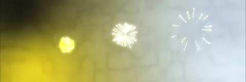Abstract smoky yellow gray gradient background with glowing stylized fireworks Stock Footage 341857098