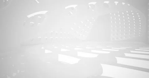 Abstract smooth architectural background. Flying on a white minimalistic interio Stock Footage 131593917