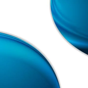 Abstract smooth blue waves on white background Stock Illustration