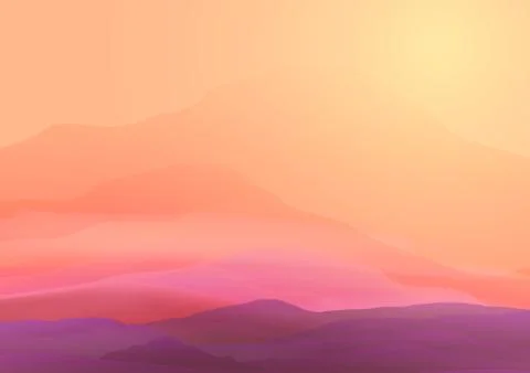 Abstract Smooth Blurred Mountain Landscape - Vector Illustration Illustrazione stock