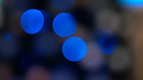 Abstract smooth bright blue bokeh lights on defocused dark multicolor background Stock Footage 99148913
