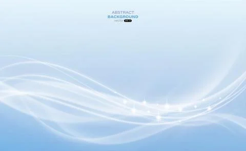 Abstract smooth color wave with light shine on blue background Stock Illustration
