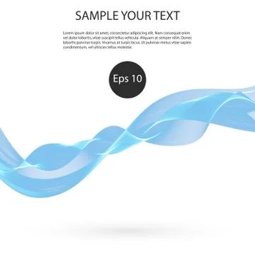 Abstract smooth color wave vector. Curve flow blue motion Stock Illustration