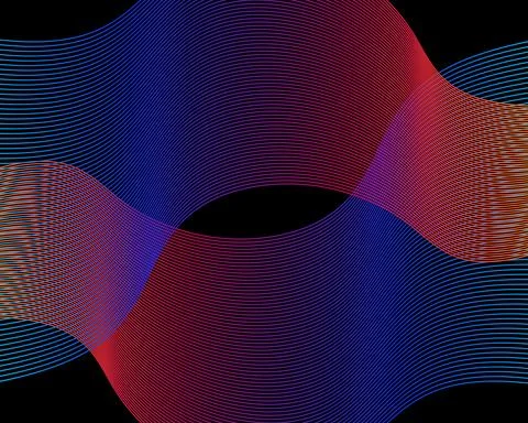 Abstract smooth color wave vector. Curve flow gradient motion illustration. L Stock Illustration