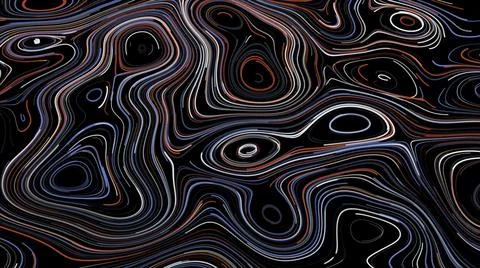 Abstract smooth colorful pattern formed by oval shaped lines tin flowingl Stock Illustration