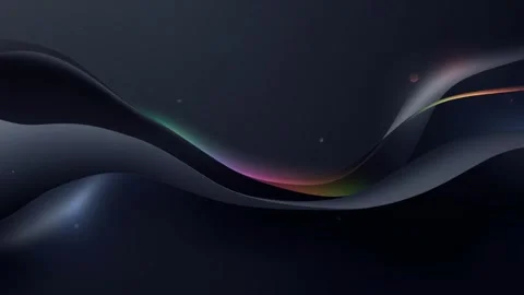 Abstract Smooth Flowing Gradient Line Wave on Dark Background Design	 Video stock 317124058