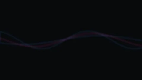 Abstract smooth flowing waveform on deep black gradient background loop Stock Footage 343659797