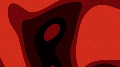 Abstract smooth fluid waves with red black gradient background Stock Footage 346282381