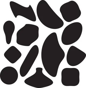 Abstract smooth freeform shapes set, organic fluid blobs collection, contem.. Stock Illustration