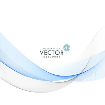 Abstract smooth gray and blue wave background Stock Illustration
