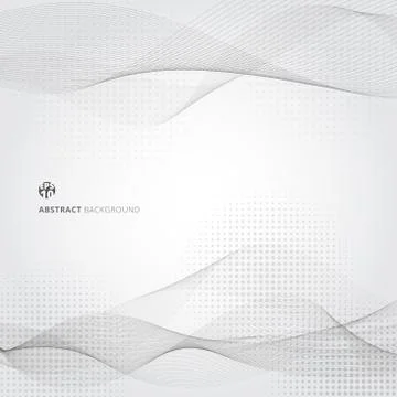 Abstract smooth gray color wave lines motion pattern. Stock Illustration