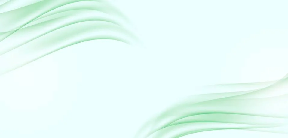 Abstract smooth green wave vector. Curve flow green motion illustration. Smoke Stock Illustration
