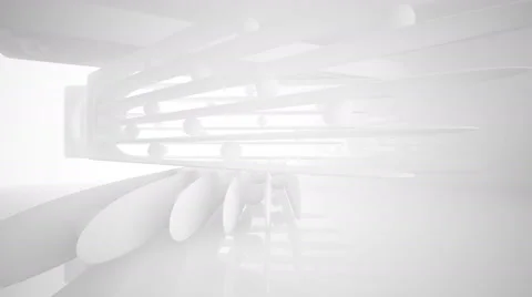 Abstract smooth interior with white sculpture and balls Video stock 69043660
