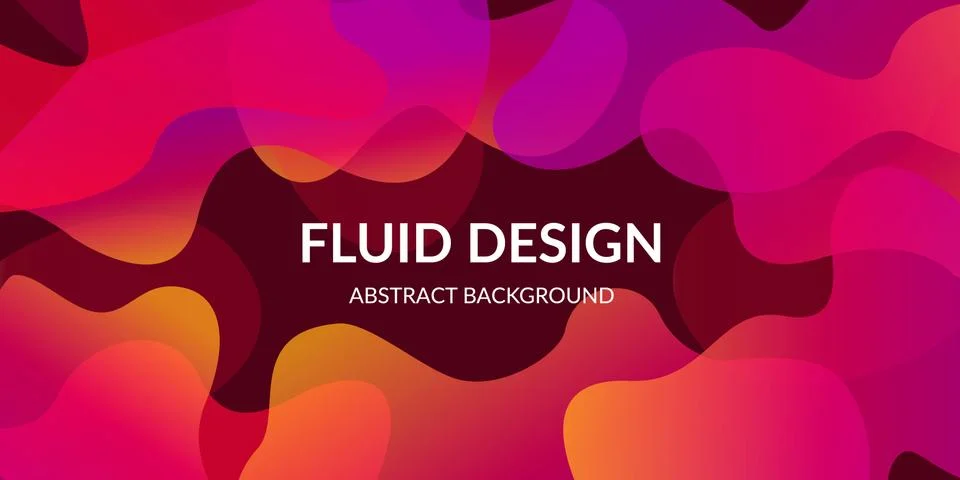 Abstract smooth liquid background. Gradient fluid design with flowing shapes Stock Illustration