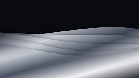 Abstract smooth metallic wave surface against a deep black background Stock Footage 338312082