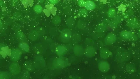 Abstract smooth motion Green shiny blurred shamrock clover for Happy St. Patrick Stock Footage 265898567