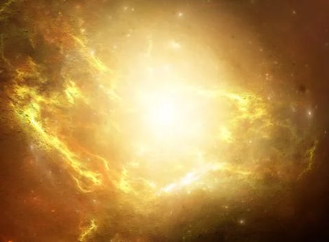 Abstract Smooth Multicolored Bright Nebula Galaxy In Deep Space Artwork Backg Stock Illustration