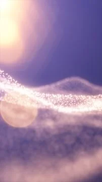 Abstract smooth purple particle wave illuminated by soft sunlight, symboliz.. Stock Illustration