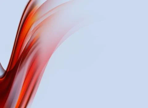 Abstract smooth red wave element. Flow curve red motion illustration. Smoky w Stock Illustration