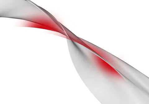 Abstract smooth red wave element. Flow curve red motion illustration. Smoky w Illustrazione stock