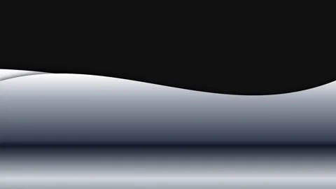 Abstract smooth silver wave curves against a deep black background pattern Stock Footage 335149732