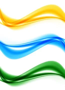 Abstract smooth soft waves set Stock Illustration