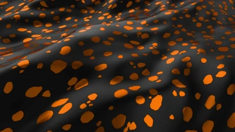 Abstract smooth surface with ripples. Cloth with waves. Orange pattern of dot 動画素材 139120669