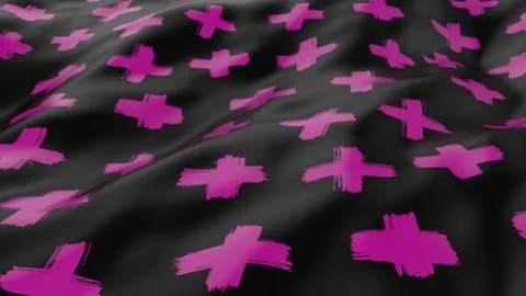 Abstract smooth surface with ripples. Cloth with waves. Pink pattern of cross Foto stock