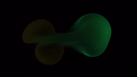 Abstract smooth transformation fluid particles black background Stock Footage 150162844