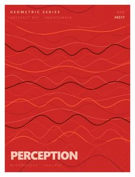 Abstract smooth wave pattern in red hues modern geometric series perception. 스톡 일러스트