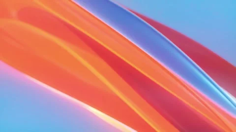 Abstract smooth waves of vibrant orange and blue light. Stock Footage 336813215