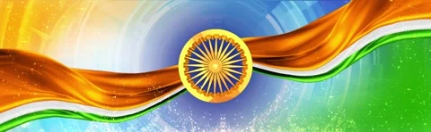 Abstract Smooth Waving Surface of Tricolor color cloth wave inidian flag tri Stock Footage 281913458