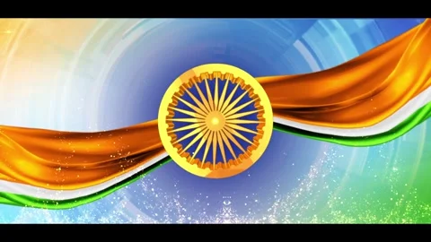 Abstract Smooth Waving Surface of Tricolor color cloth wave inidian flag tri Stock Footage 282695623