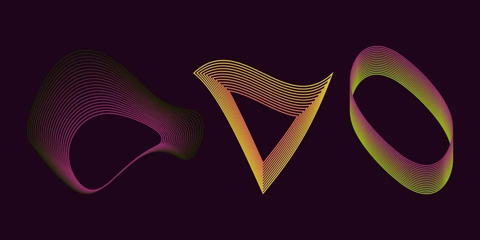 Abstract smooth wavy colored lines. Dynamic wave. Stock-Illustration
