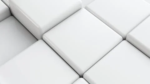 Abstract smooth white cubes as background. 3d render illustration Stock Illustration