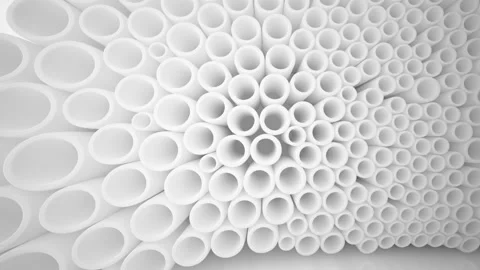 Abstract smooth white future interior with  array of rings. Stock Footage 87780897